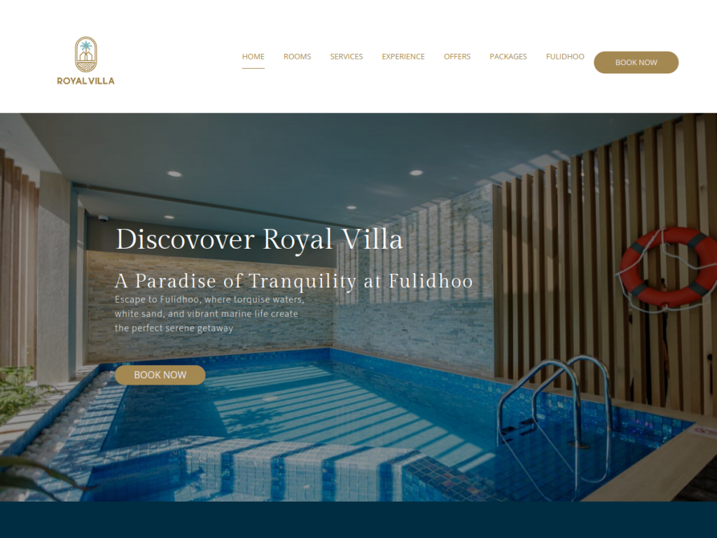 Screenshot of the Royal Villa website